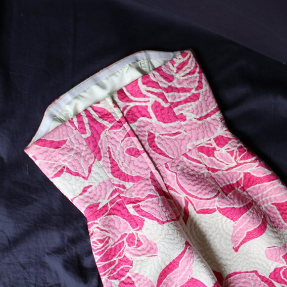 Lilly Pulitzer Allegra Dress silk Rose jaquard brocade Lavie En Rose strapless 2 - Picture 10 of 11